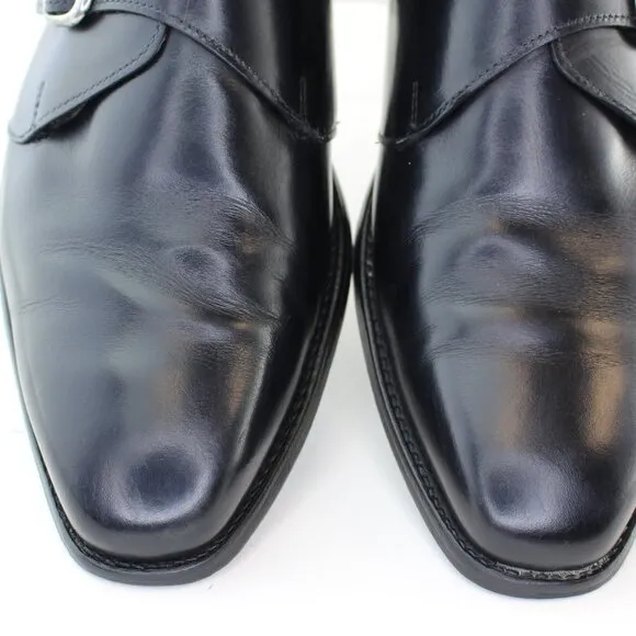 Allen Edmonds Black Leather Boston Monk Strap Dress Shoes (9 US)