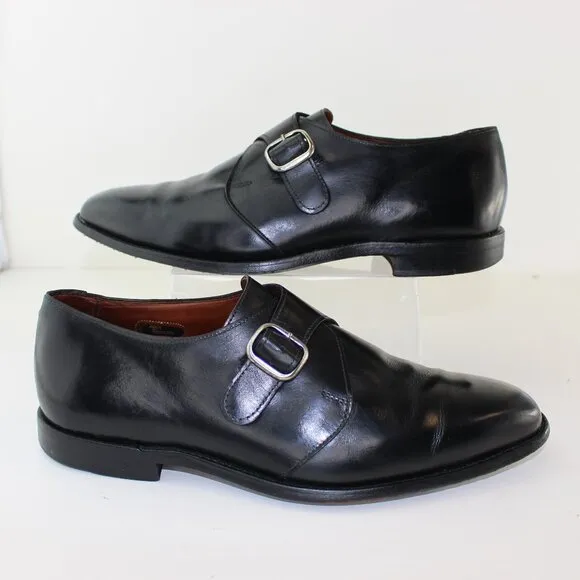 Allen Edmonds Black Leather Boston Monk Strap Dress Shoes (9 US)
