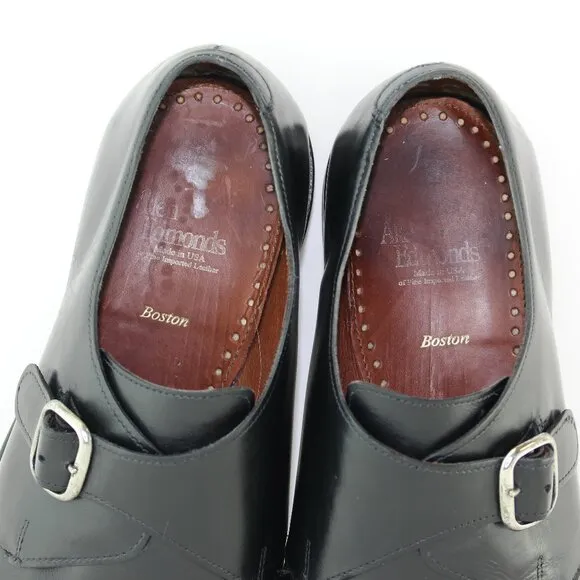 Allen Edmonds Black Leather Boston Monk Strap Dress Shoes (9 US)