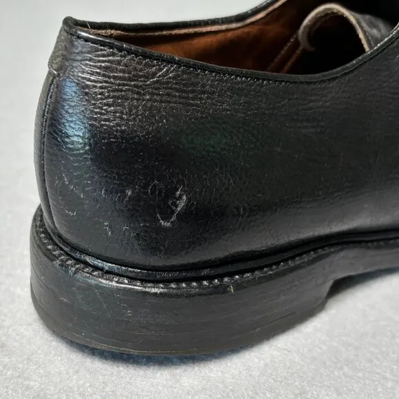 Allen Edmonds Black Leeds Plain Toe Pebbled Leather Men's Sz 11 D Dress Shoes