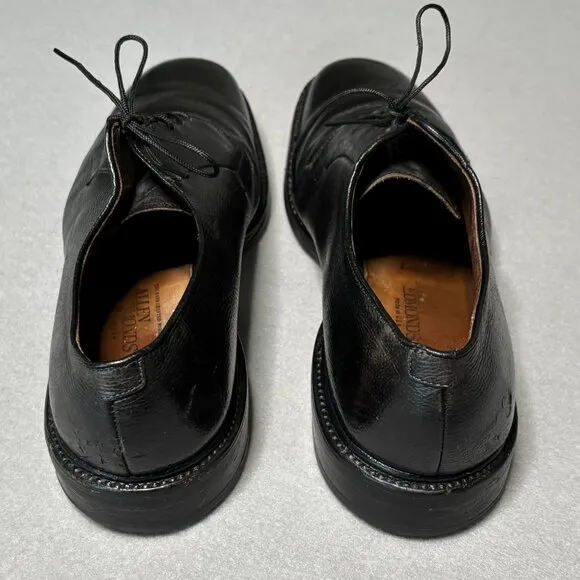Allen Edmonds Black Leeds Plain Toe Pebbled Leather Men's Sz 11 D Dress Shoes