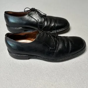 Allen Edmonds Black Leeds Plain Toe Pebbled Leather Men's Sz 11 D Dress Shoes