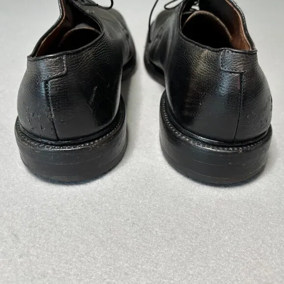 Allen Edmonds Black Leeds Plain Toe Pebbled Leather Men's Sz 11 D Dress Shoes