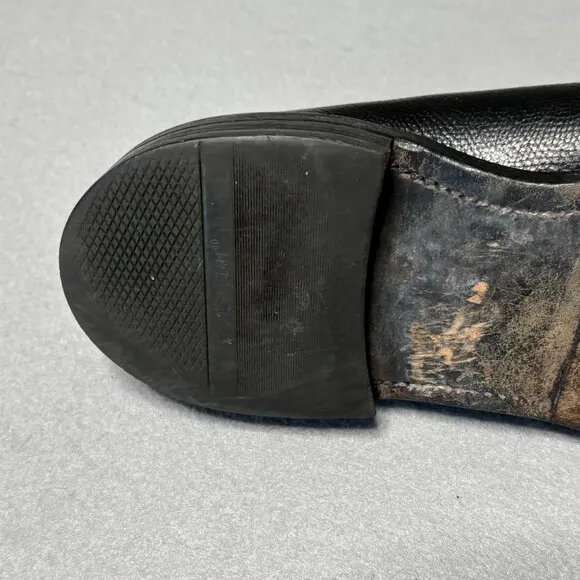 Allen Edmonds Black Leeds Plain Toe Pebbled Leather Men's Sz 11 D Dress Shoes