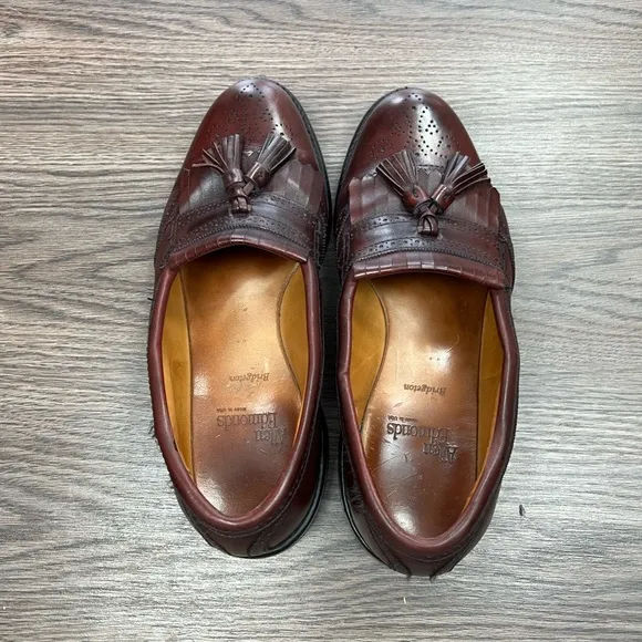 Allen Edmonds Bridgeton Burgundy Kiltie Tassel Loafers 7.5 D