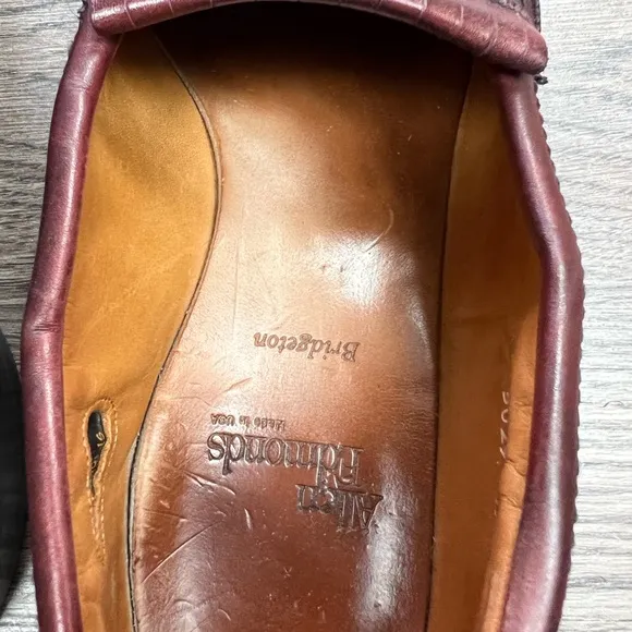 Allen Edmonds Bridgeton Burgundy Kiltie Tassel Loafers 7.5 D