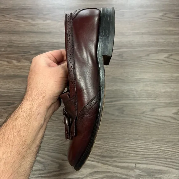 Allen Edmonds Bridgeton Burgundy Kiltie Tassel Loafers 7.5 D