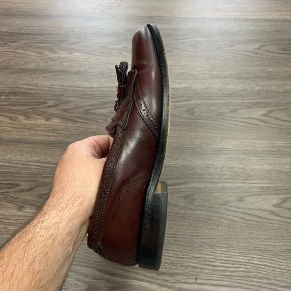 Allen Edmonds Bridgeton Burgundy Kiltie Tassel Loafers 7.5 D