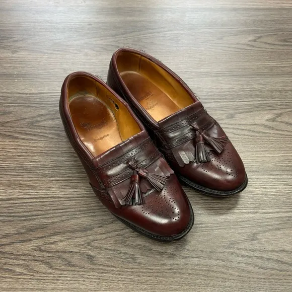 Allen Edmonds Bridgeton Burgundy Kiltie Tassel Loafers 7.5 D