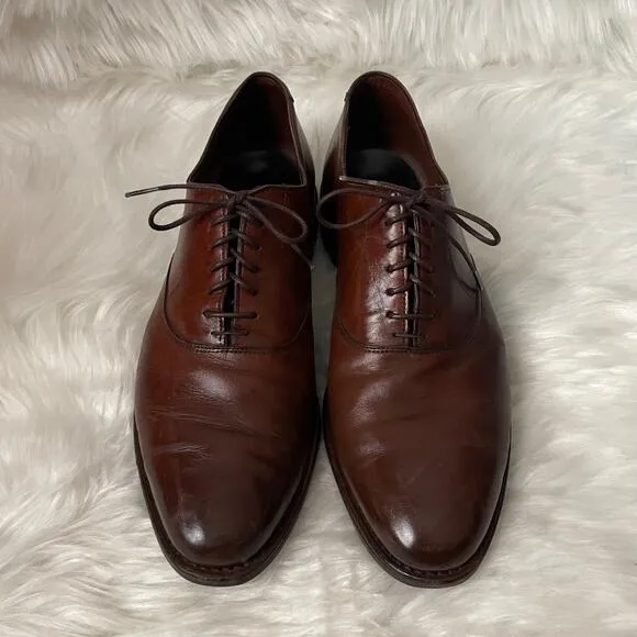 Allen Edmonds Carlyle Oxford Leather Plain Toe Dress Shoes Mens Size 10 E Brown