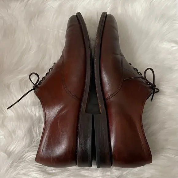 Allen Edmonds Carlyle Oxford Leather Plain Toe Dress Shoes Mens Size 10 E Brown