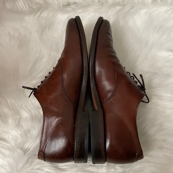 Allen Edmonds Carlyle Oxford Leather Plain Toe Dress Shoes Mens Size 10 E Brown
