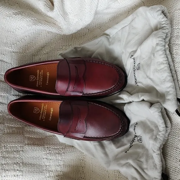 Allen Edmonds Cavanaugh Oxblood Penny Loafers 8 E - New Shoes