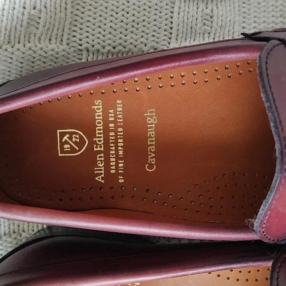 Allen Edmonds Cavanaugh Oxblood Penny Loafers 8 E - New Shoes