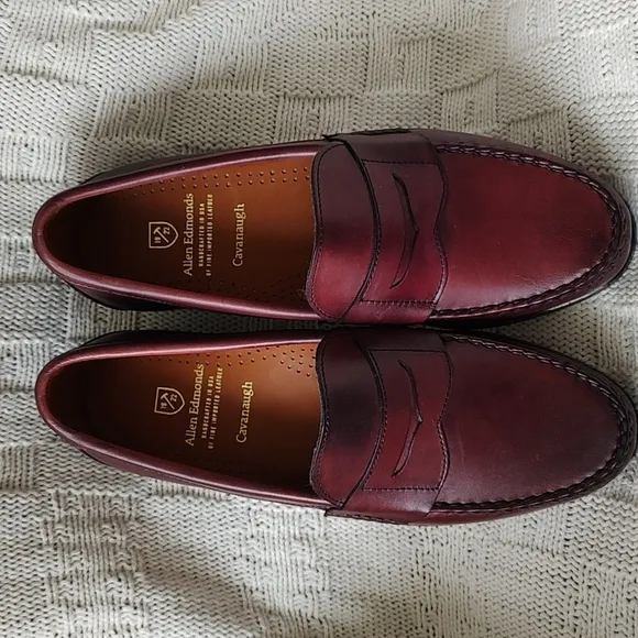 Allen Edmonds Cavanaugh Oxblood Penny Loafers 8 E - New Shoes