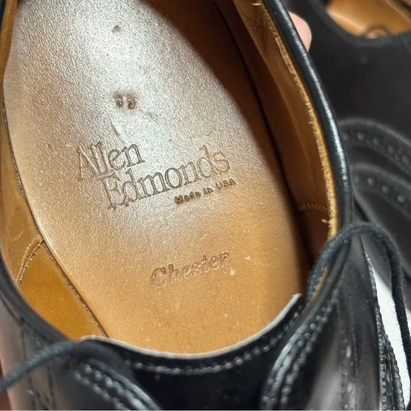 Allen Edmonds Chester 1903 Black Leather Wingtip Brogue Oxford Dress Shoes 9.5 B