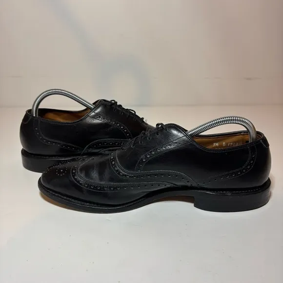 Allen Edmonds Chester 1903 Black Leather Wingtip Brogue Oxford Dress Shoes 9.5 B