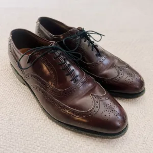 Allen Edmonds Chester Burgundy Leather Wingtip Oxford Lace Up Dress Shoes
