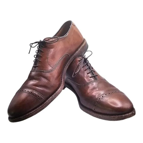 Allen Edmonds Fifth Avenue Coffee Brown Cap Toe Oxford Dress‎ Shoes Men's 9 D