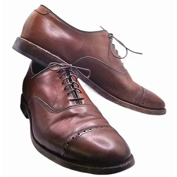 Allen Edmonds Fifth Avenue Coffee Brown Cap Toe Oxford Dress‎ Shoes Men's 9 D