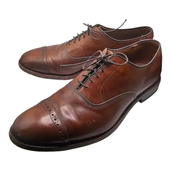 Allen Edmonds Fifth Avenue Coffee Brown Cap Toe Oxford Dress‎ Shoes Men's 9 D