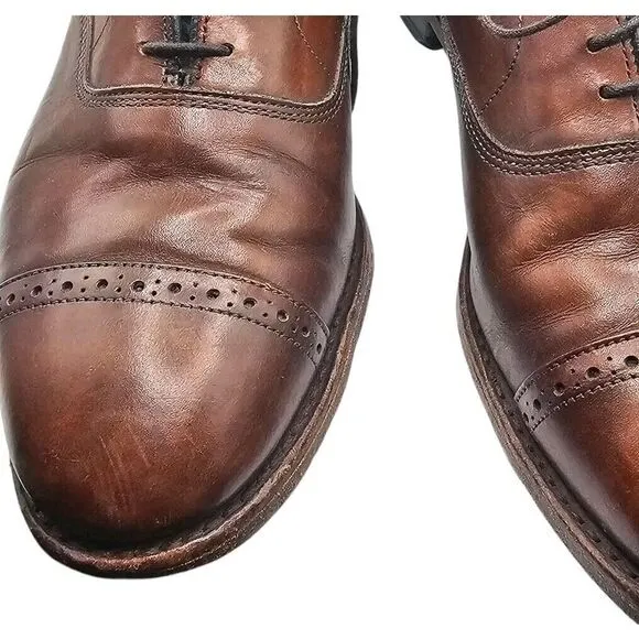Allen Edmonds Fifth Avenue Coffee Brown Cap Toe Oxford Dress‎ Shoes Men's 9 D