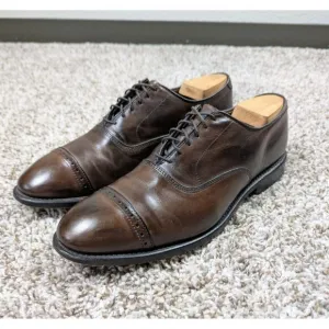 Allen Edmonds Fifth Avenue Leather Cap Toe Oxford Dress Shoes Men's 9 D Brown