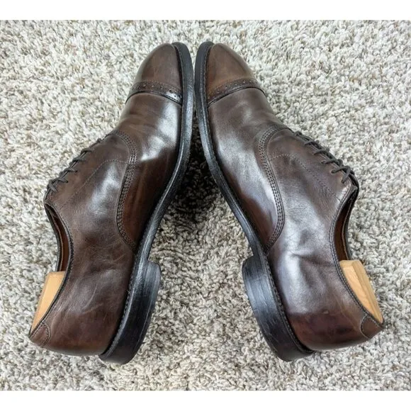 Allen Edmonds Fifth Avenue Leather Cap Toe Oxford Dress Shoes Men's 9 D Brown