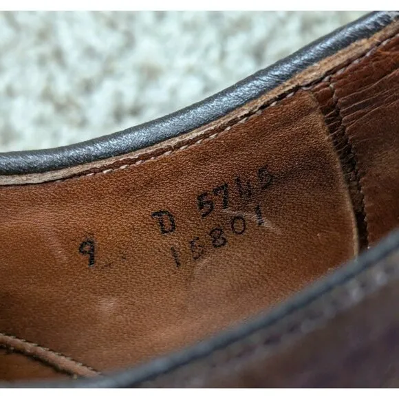 Allen Edmonds Fifth Avenue Leather Cap Toe Oxford Dress Shoes Men's 9 D Brown