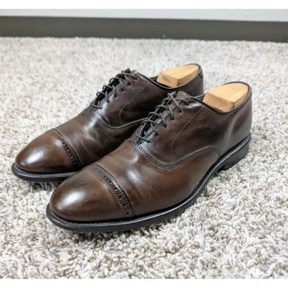 Allen Edmonds Fifth Avenue Leather Cap Toe Oxford Dress Shoes Men's 9 D Brown
