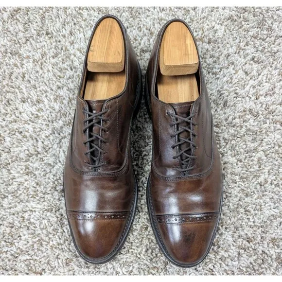 Allen Edmonds Fifth Avenue Leather Cap Toe Oxford Dress Shoes Men's 9 D Brown