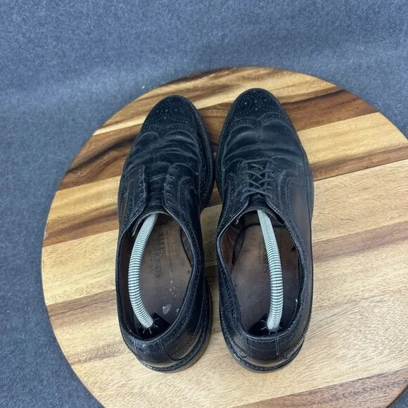 Allen Edmonds MacNeil 9107 Black Leather Wingtip Oxford Dress Shoes Men 10.5C