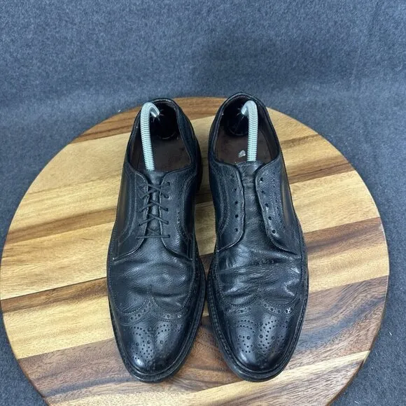 Allen Edmonds MacNeil 9107 Black Leather Wingtip Oxford Dress Shoes Men 10.5C
