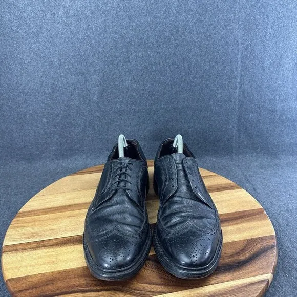 Allen Edmonds MacNeil 9107 Black Leather Wingtip Oxford Dress Shoes Men 10.5C