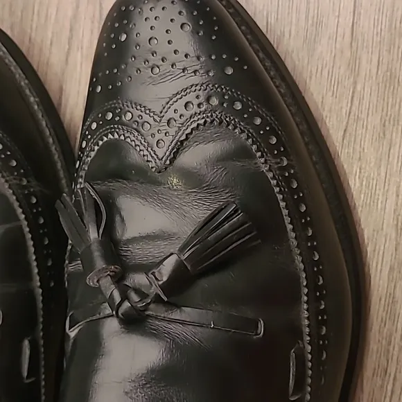 ALLEN EDMONDS Manchester‎ Black Leather Sz 10.5 C Tassel Loafers Dress Shoes
