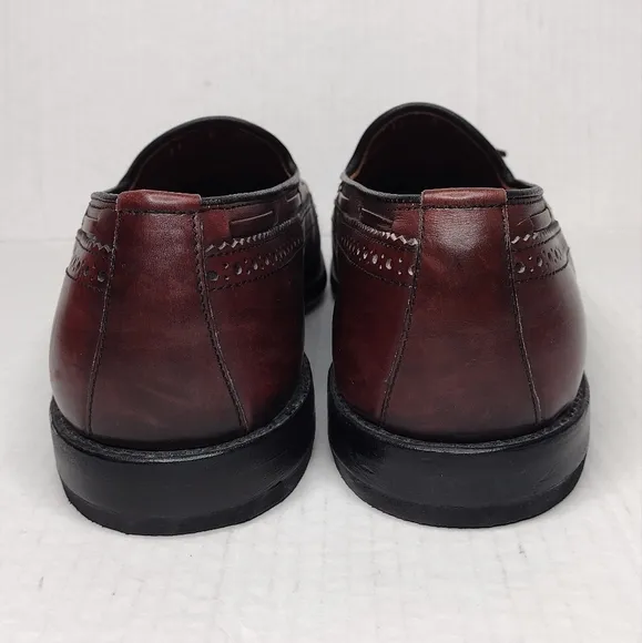 Allen Edmonds Manchester Men's Mahogany Leather Tassel Wingtip Loafers Size 11