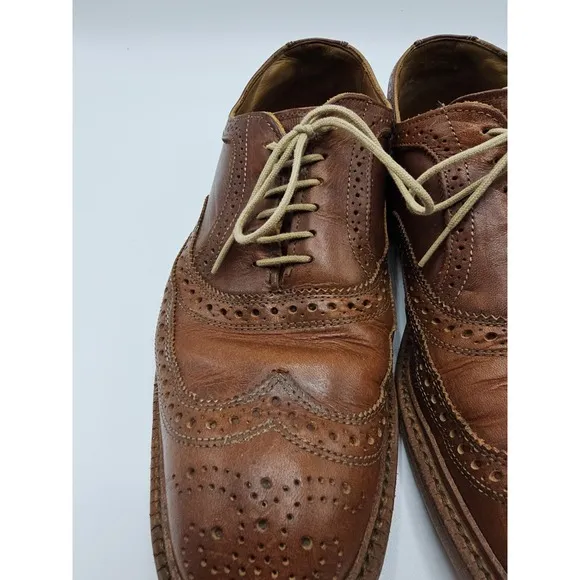 Allen Edmonds McTavish Oxford Wingtip Brown Leather Shoes US Men's 9.5