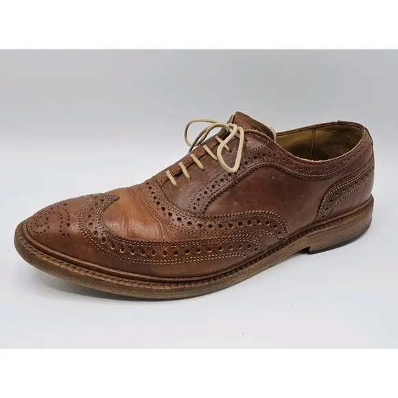Allen Edmonds McTavish Oxford Wingtip Brown Leather Shoes US Men's 9.5