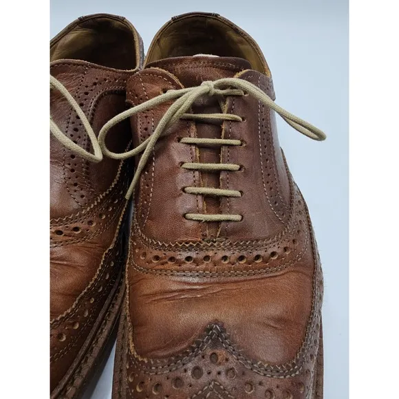 Allen Edmonds McTavish Oxford Wingtip Brown Leather Shoes US Men's 9.5