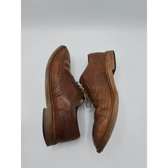 Allen Edmonds McTavish Oxford Wingtip Brown Leather Shoes US Men's 9.5