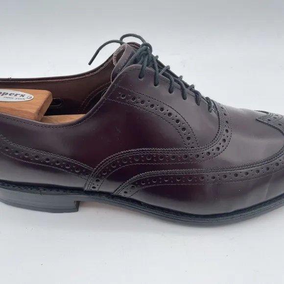 Allen Edmonds‎ Mens Burgundy Leather Brogue Wingtip Oxford Shoe Chester Sz 9 D