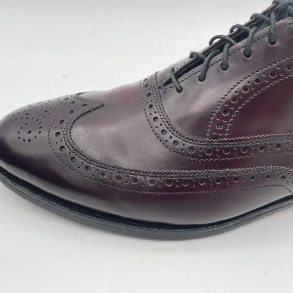 Allen Edmonds‎ Mens Burgundy Leather Brogue Wingtip Oxford Shoe Chester Sz 9 D