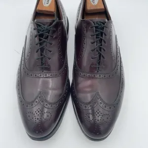 Allen Edmonds‎ Mens Burgundy Leather Brogue Wingtip Oxford Shoe Chester Sz 9 D