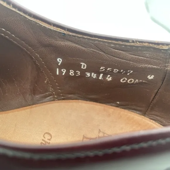 Allen Edmonds‎ Mens Burgundy Leather Brogue Wingtip Oxford Shoe Chester Sz 9 D