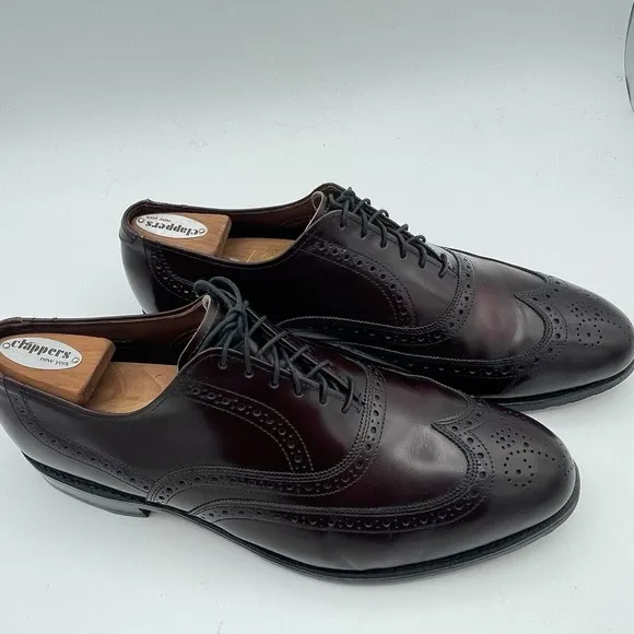 Allen Edmonds‎ Mens Burgundy Leather Brogue Wingtip Oxford Shoe Chester Sz 9 D