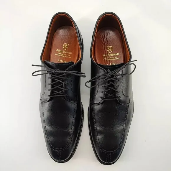 Allen Edmonds Men's Lasalle Black Leather Split Toe Oxford Dress Shoes Size 10