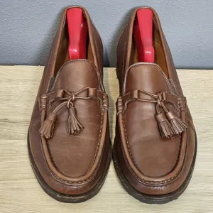 Allen Edmonds Men's Size 10 D Milano Leather Tassel Loafers Dress Brown Shoes