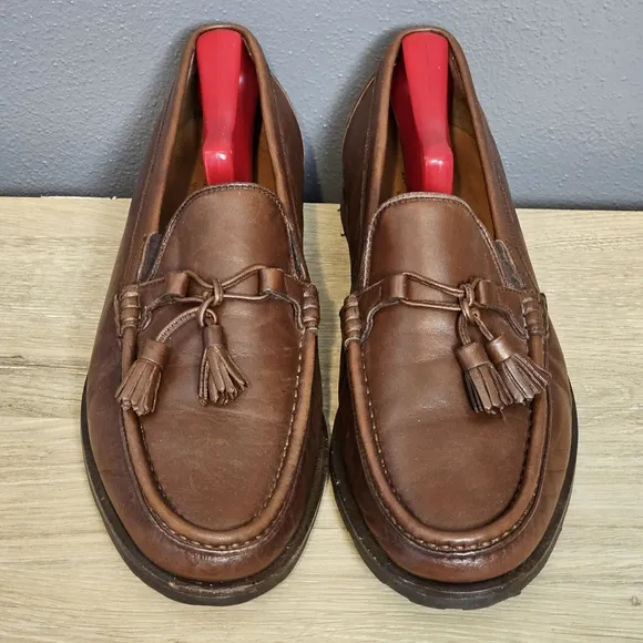 Allen Edmonds Men's Size 10 D Milano Leather Tassel Loafers Dress Brown Shoes