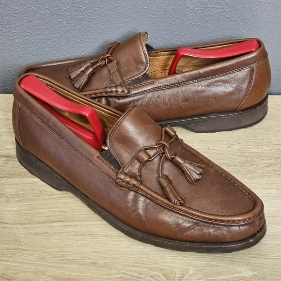 Allen Edmonds Men's Size 10 D Milano Leather Tassel Loafers Dress Brown Shoes