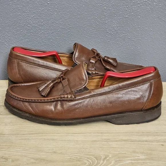 Allen Edmonds Men's Size 10 D Milano Leather Tassel Loafers Dress Brown Shoes